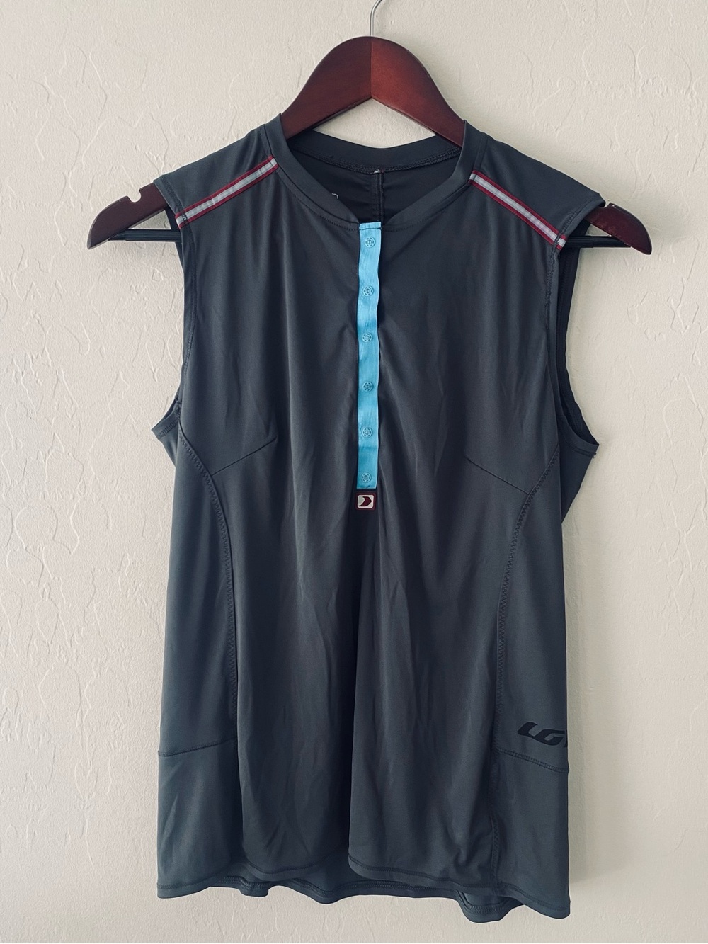 Louis Garneau Womens M Sleeveless Cycling Jersey Tank Top Gray Dark Charcoal